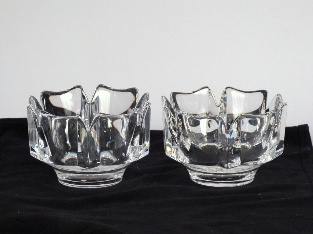 Pair of Orrefors Bowls: Signed and numbered, no chips.