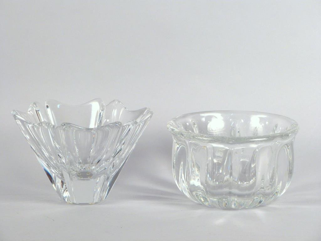 2 Orrefors Crystal Bowls: Both signed Orrefors.