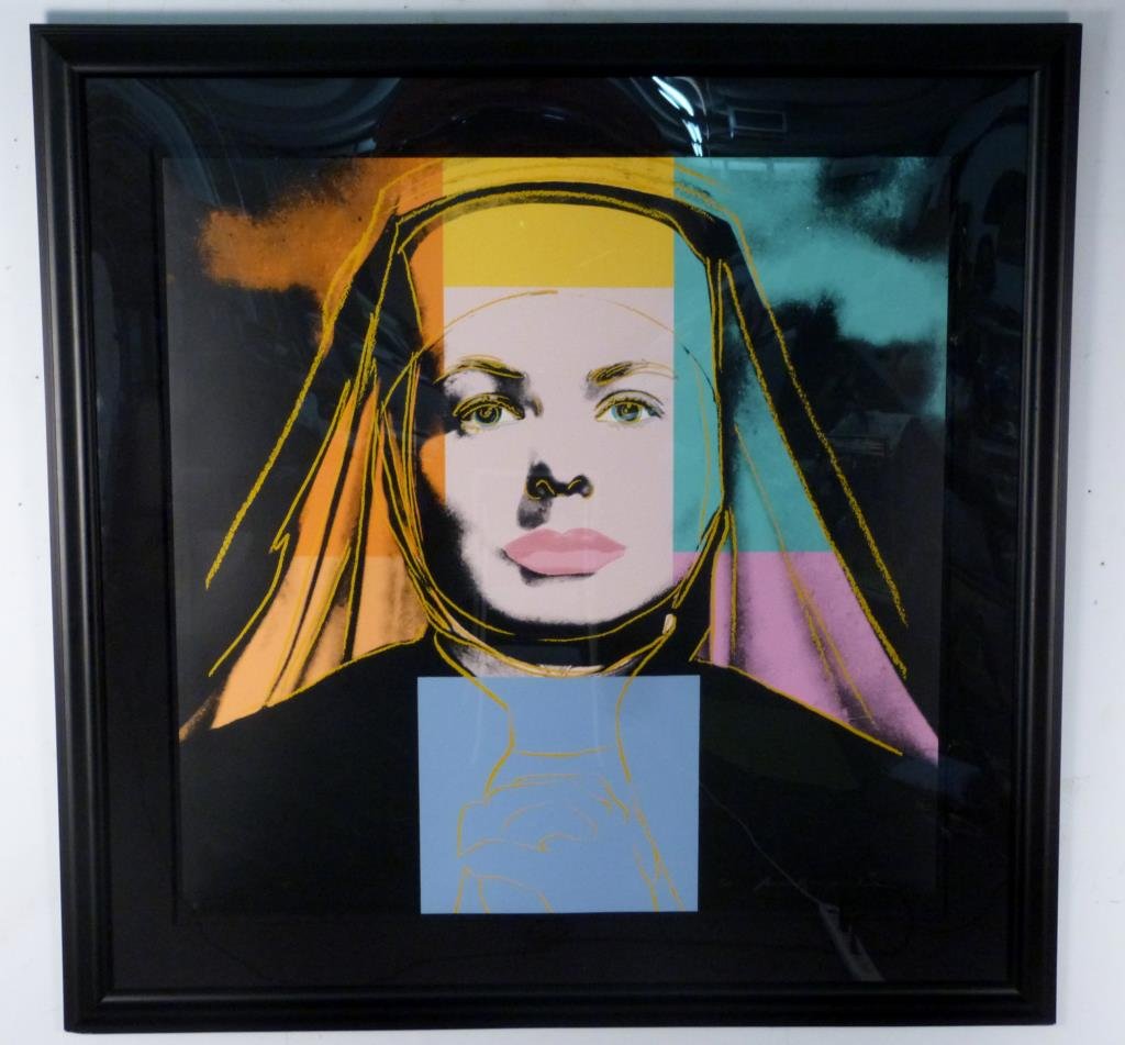 Andy Warhol (American 1928 - 1987) - Screen Print: Ingrid Bergman the Nun #314, COA Martin Lawrence Limited Editions, signed and numbered 11/250 lower right. 38" H X 38" W (50" H X 50" W). (From a Brooklyn residence)