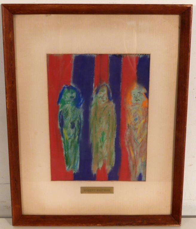 Robert Whitman (American, b. 1935) - Pastel: Pastel on paper. "Three Figures" 11" H X 8" W (19" X 15").