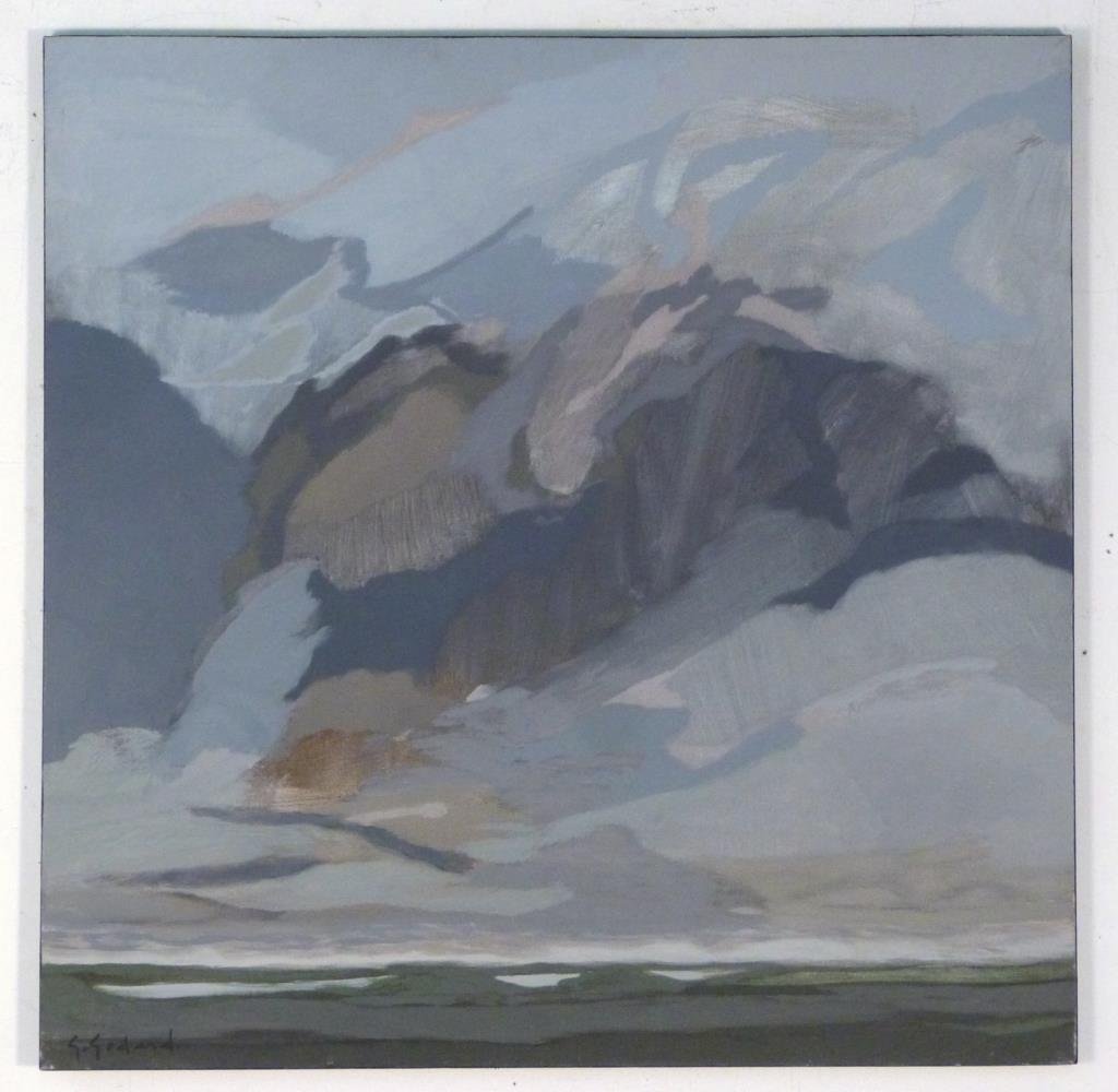 Gabriel Godard (French, b. 1933) - Oil on Canvas: Orage sur la Mer, signed lower left. 39 1/2" W X 39 1/2" H.