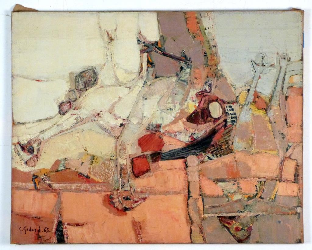 Gabriel Godard (French, b. 1933) - Oil on Canvas: Volailles Plumees, signed and dated '63 lower left. 29" H X 36" W. Findlay Galleries stamp on verso.