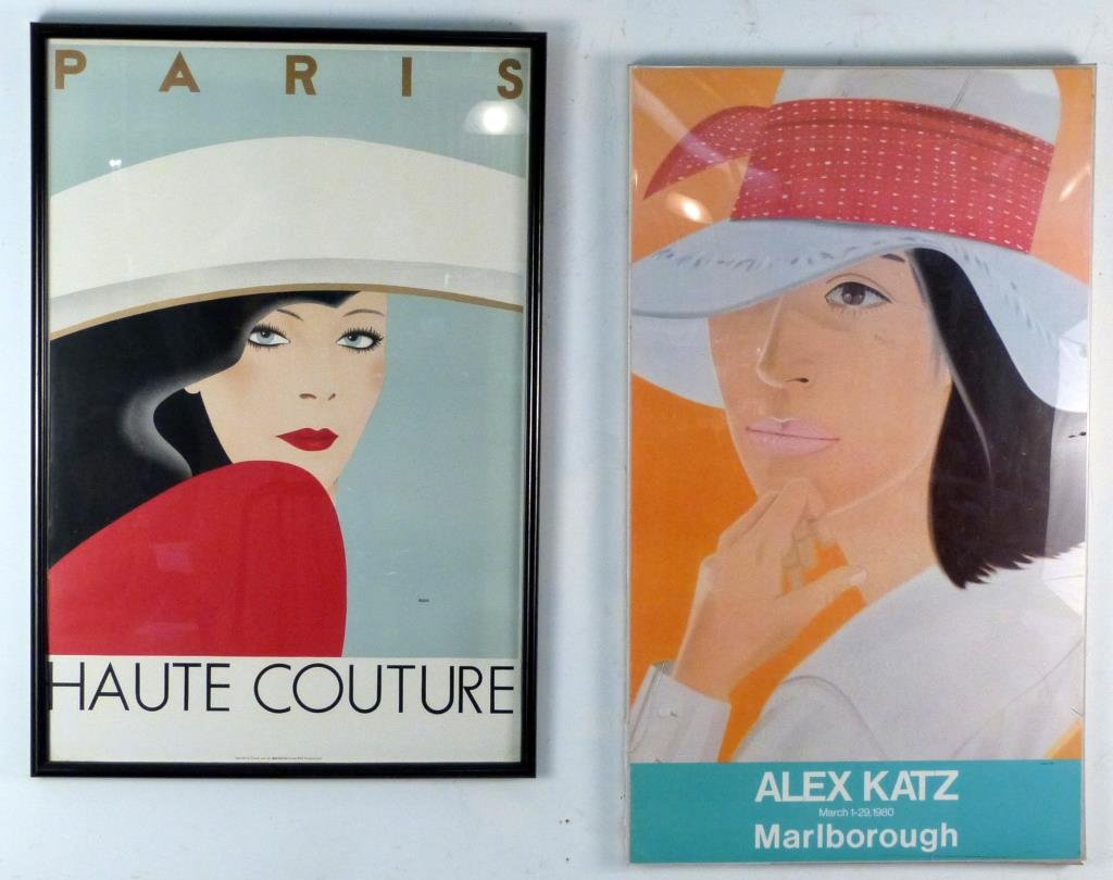 Paris Haute Couture & Alex Katz Posters: Studies of women. Alex Katz for Marlborough: 39 1/2" H X 23" W.
