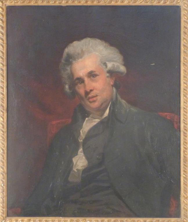 Attrb. John Jackson (English, 1778-1831)- Oil: Portrait of Thomas Attwood, unsigned, oil on panel. 29" H X 23 1/2" W (33 1/2" X 28"). Small abrasion upper right.