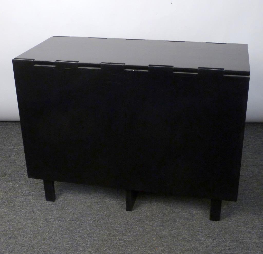 George Nelson for Herman Miller Gate Leg Table: 1950s, black finish, foil label, Zeeland, MI. Open: 65" W x 40" D X 30" H. (145 Central Park West Estate)