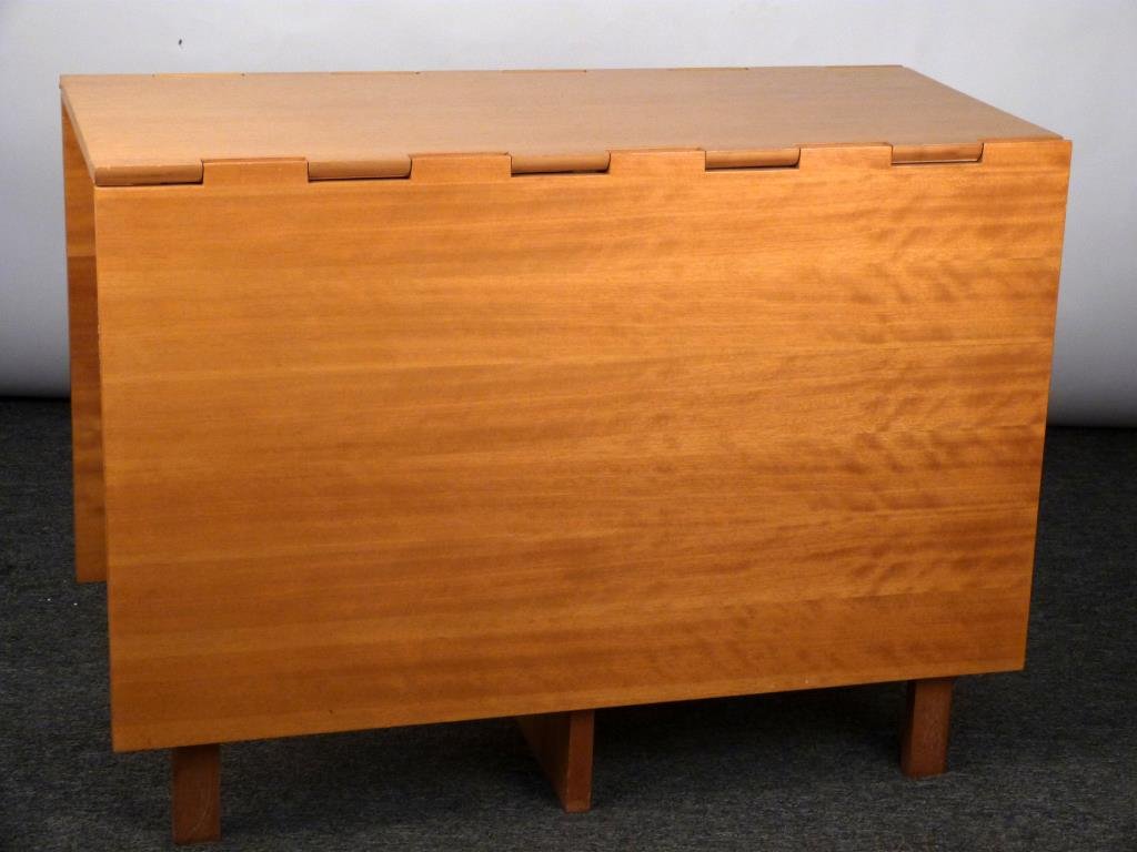 George Nelson for Herman Miller Gate Leg Table: 1950s, blonde finish, foil label, Zeeland, MI. Open: 65" W x 40" D X 30" H. (145 Central Park West Estate)