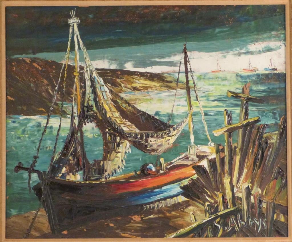 Leon Schwarz- Abrys (French, 1905-1990) - Oil: Marine scene, signed lower right, oil on board. 20 1/2 H X 24 1/2 W (27 X 31).