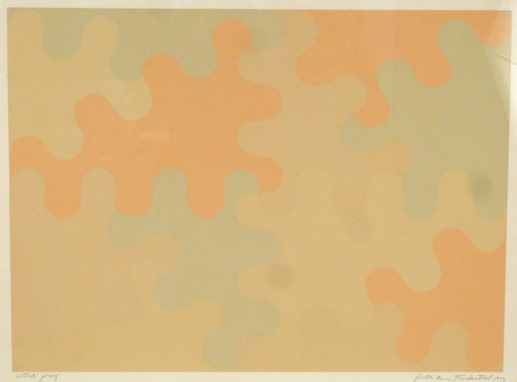 Ruth Ann Fredenthal - Artist Proof: Abstract puzzle pieces. Signed lower right. 24 X 33 (27 X 35)