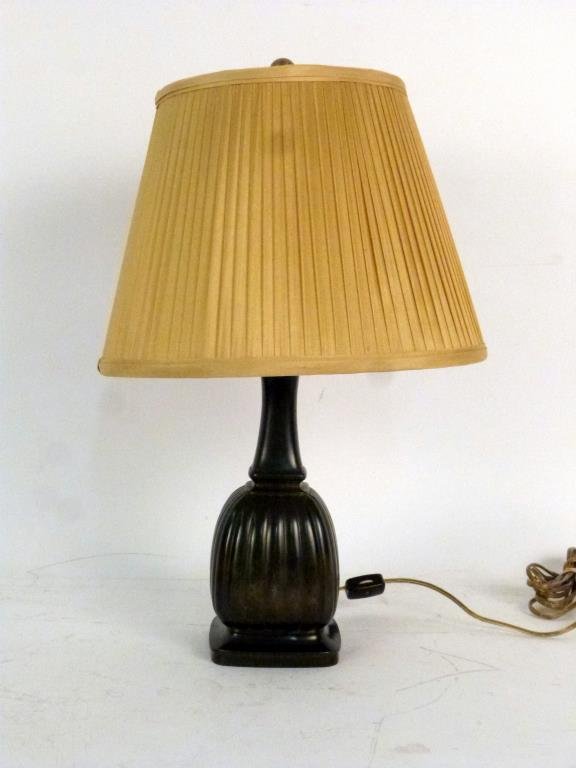 Just Andersen Bronze Table Lamp: Petite gourd form. 19 H. Marked on base."