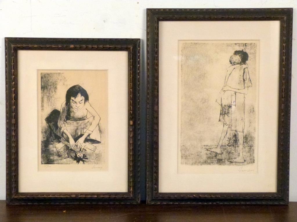 Jean JANSEM (1920-2013) - 2 Pencil Signed Prints: Smaller one a Lithograph numbered 32/100. Larger 18 X 13". (From an East 79th Street Estate)"