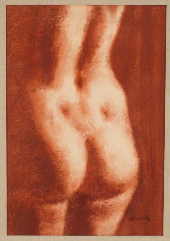 Joseph Hirsch (American 1910-1981) - Oil on Paper: Oil on paper. Buttocks". Signed lower right. Forum gallery label. 10" X 6.75" (16" X 12.75"). (Direct from Hirsch Estate)"