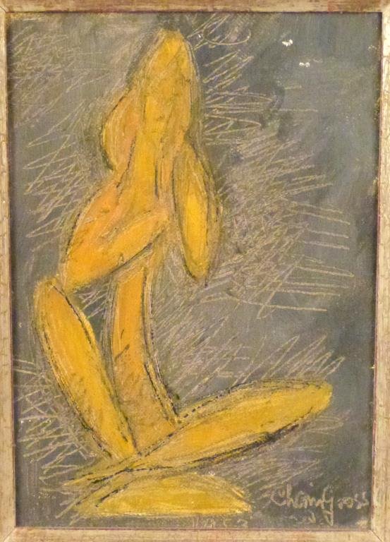 Chaim Gross (1904-1991) - Oil on Canvas Board: With incised design. Incised signature dated 1953. 6 1/2 X 4 1/2" (8" X 6"). (Property of a Mamaroneck NY Private Collector)"