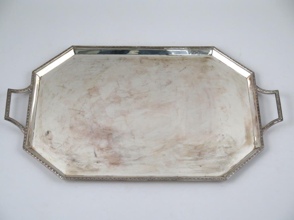 Large English Silver (Sterling) Serving Tray (1 of 4)