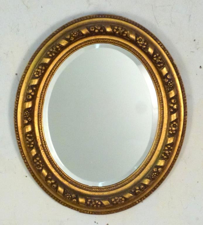 Gilt Frame Oval Mirror (1 of 2)