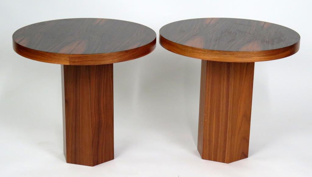 Attrib. Harvey Probber Pair Round End Tables (1 of 3)