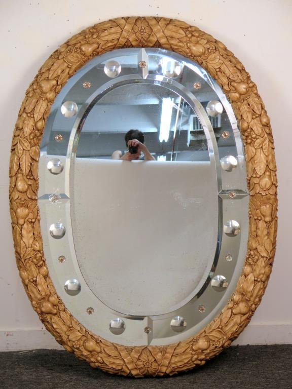 French Regency Large Oval Mirror (1 of 3)