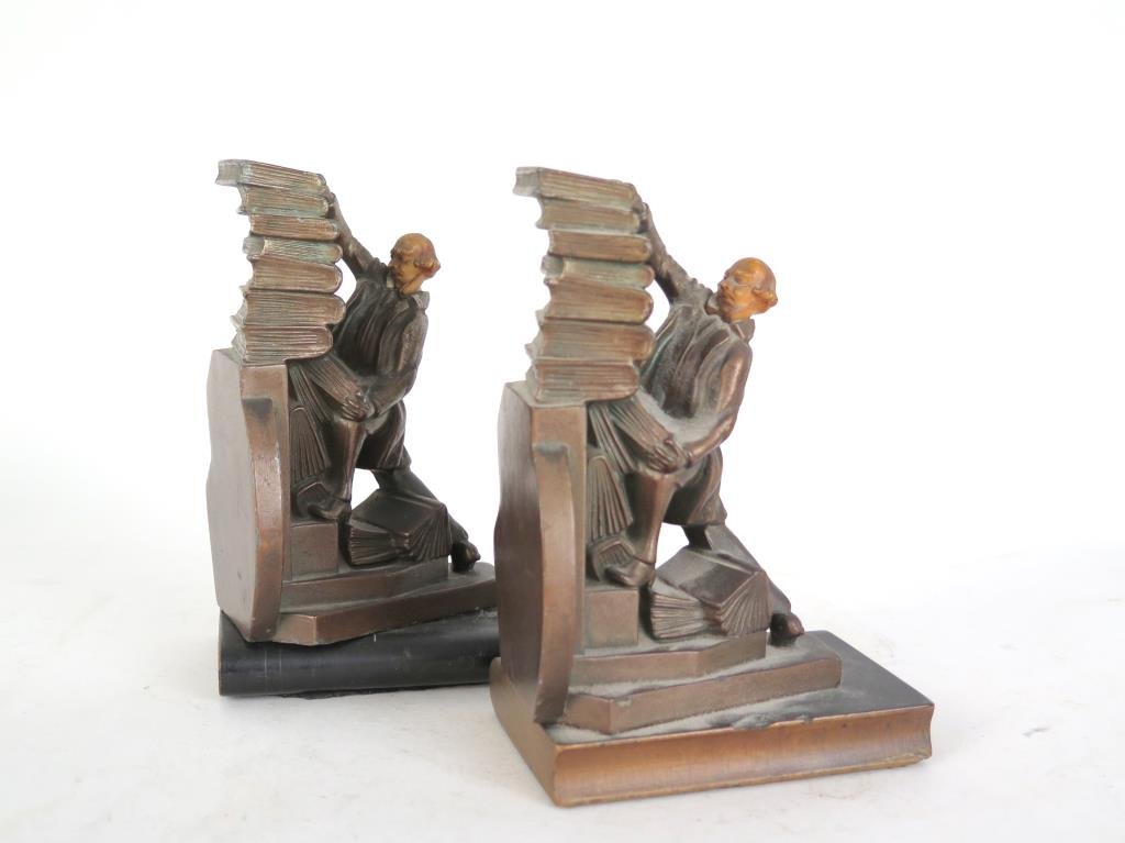 Pair Metal Bookends (1 of 3)