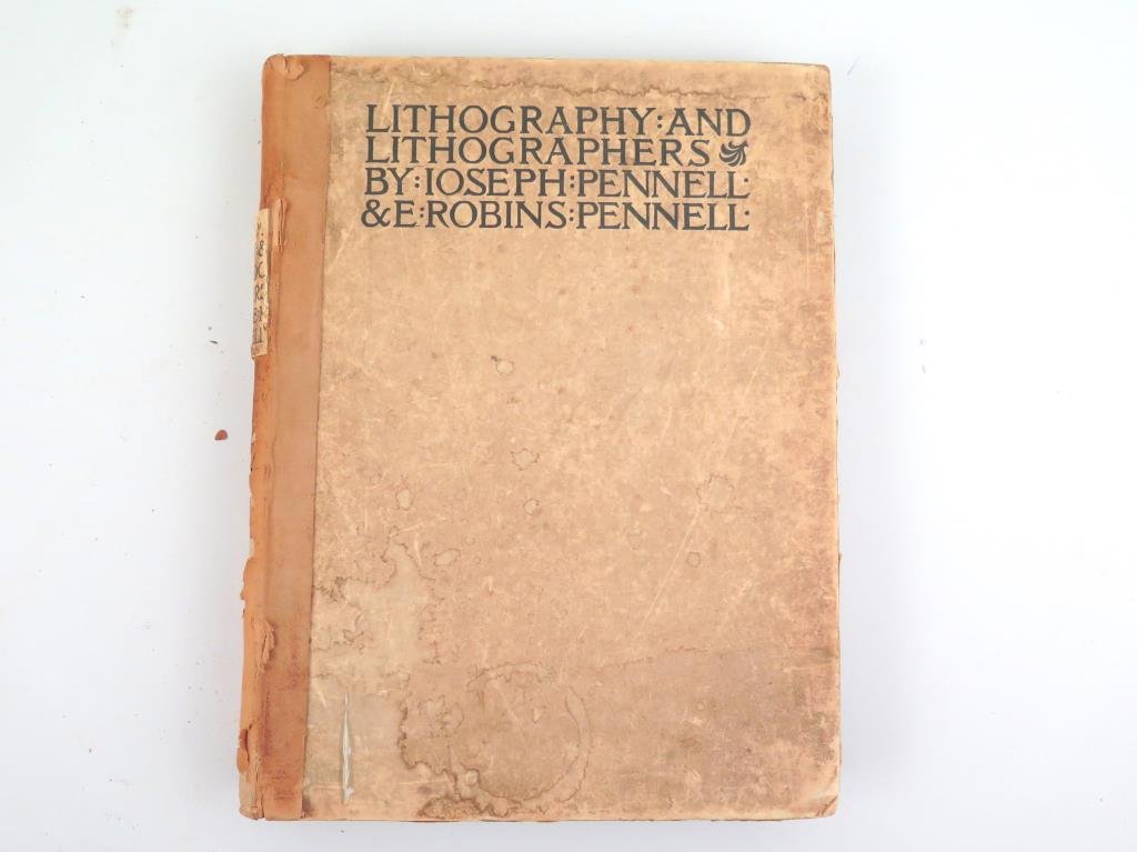 Volume- Lithography and Lithographers"": Retrospective of lithography with numerous illustrations and 7 original lithographs including Whistler, Strang and Legros. 4.25 H X 11" W."