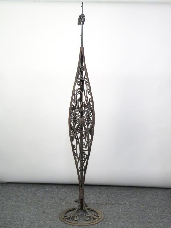 Edgar Brandt Style Wrought Iron Floor Lamp (1 of 4)