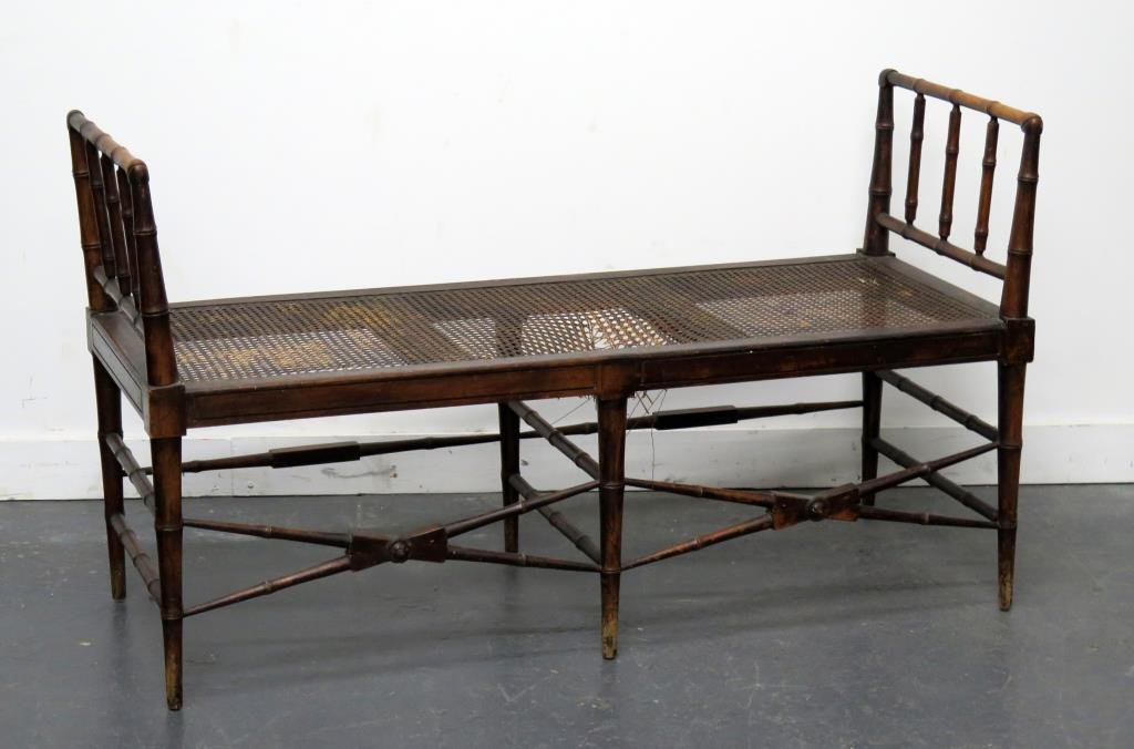 Regency Style Faux Bamboo Window Bench (1 of 4)