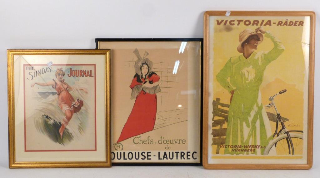 3 Framed Vintage Posters (1 of 4)