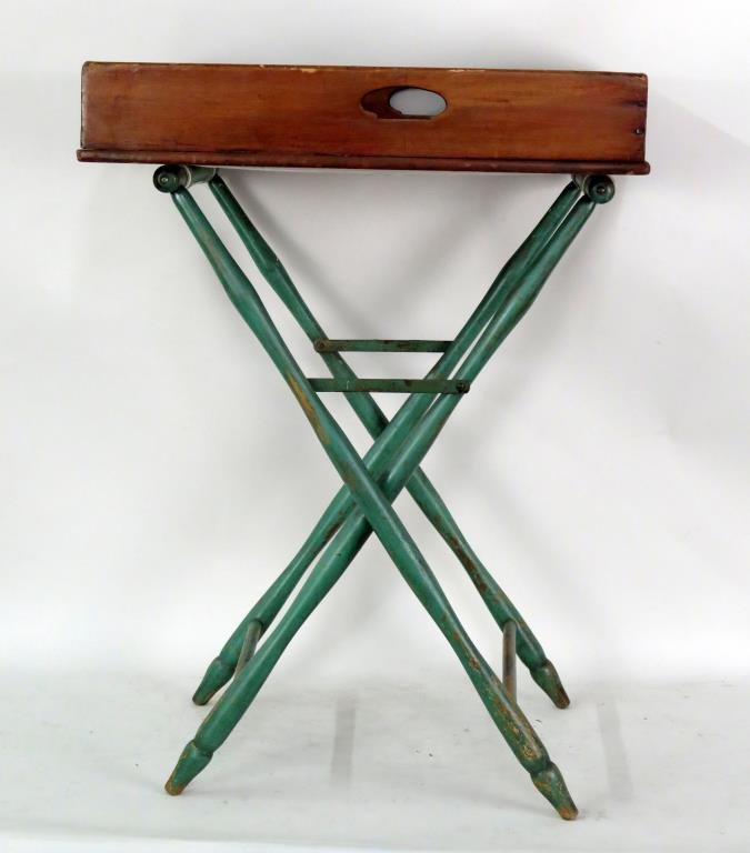 Antique American Tray on Folding Stand (1 of 4)