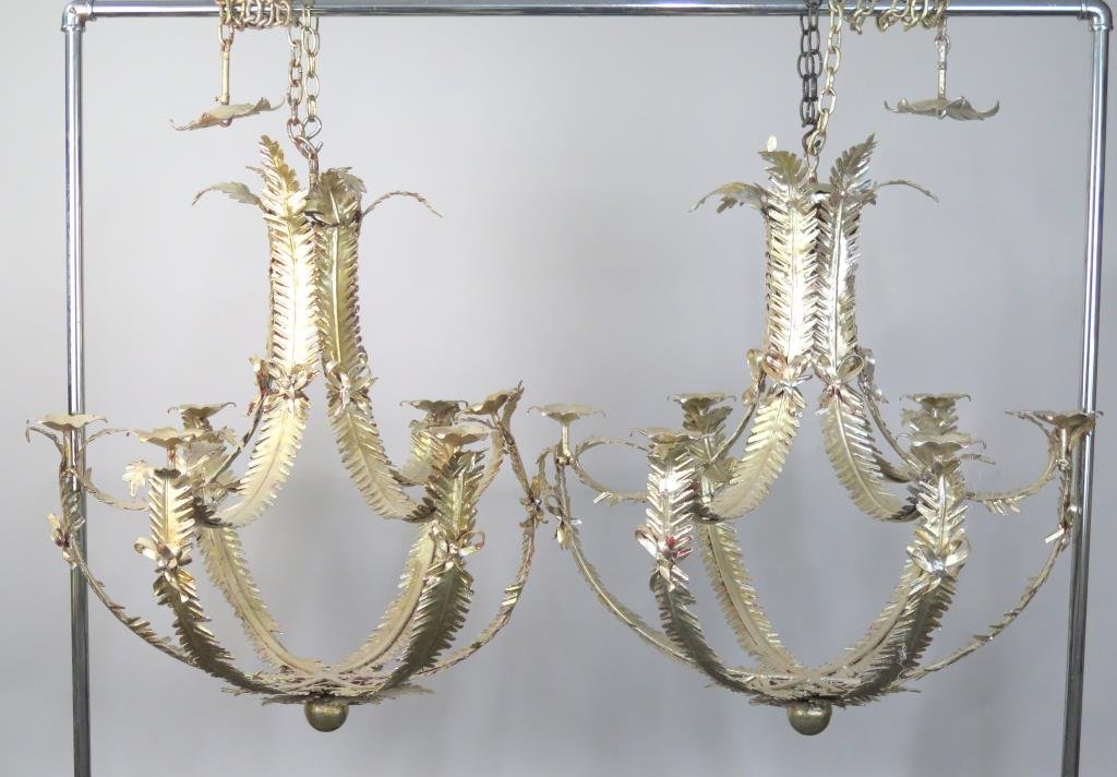 Pair Hollywood Regency Chandelier Frames (1 of 4)