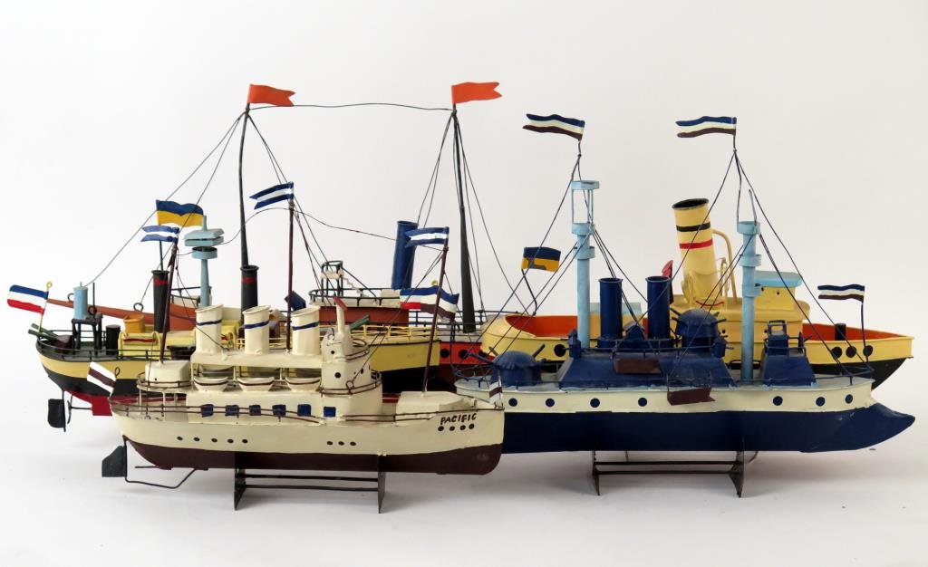5 Folk Art Style Model Ships (1 of 3)