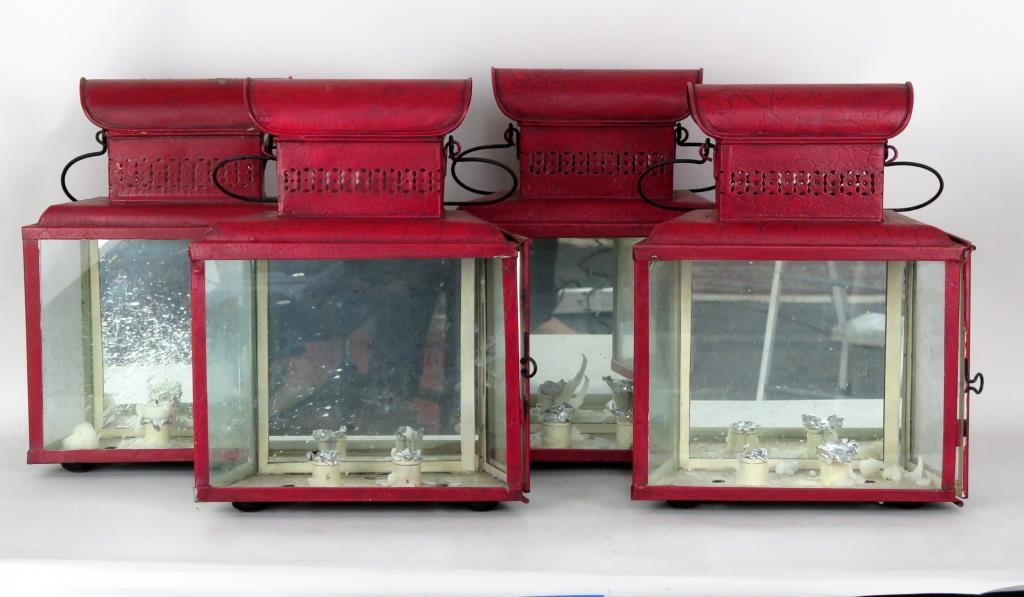 4 Painted Tin Lanterns (1 of 3)