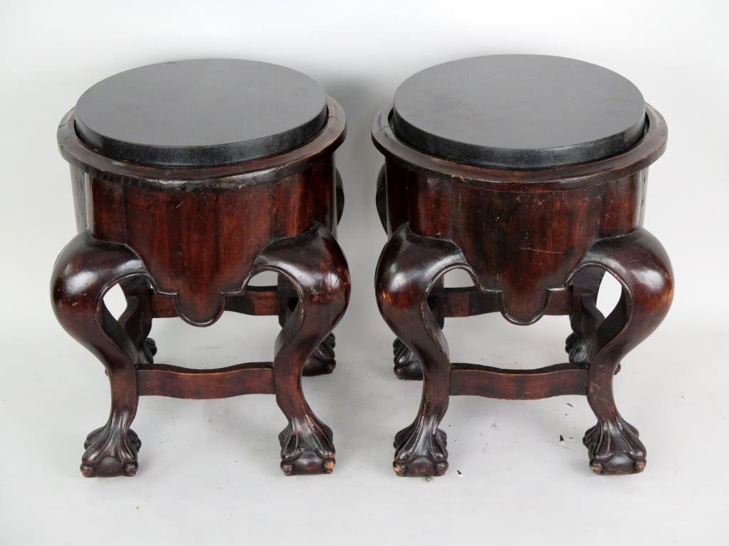 Antique English Marble Top Stands (1 of 5)