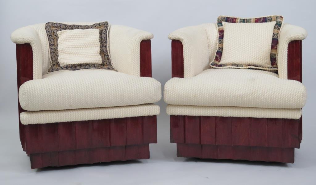 Pair Art Deco Style Club Chairs (1 of 5)