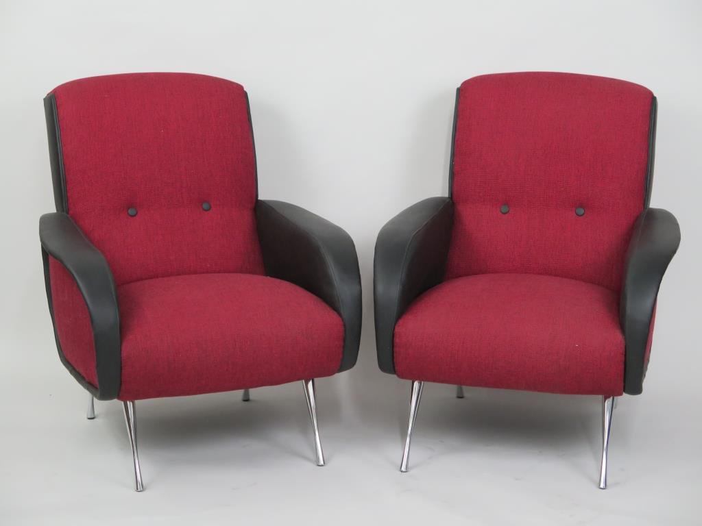 Pair Art Deco Club Chairs (1 of 5)