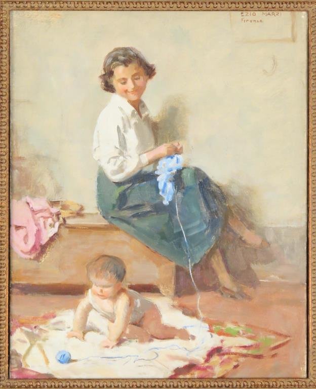 Ezio Marzi (Italian, 1875)- Oil on canvas (1 of 5)