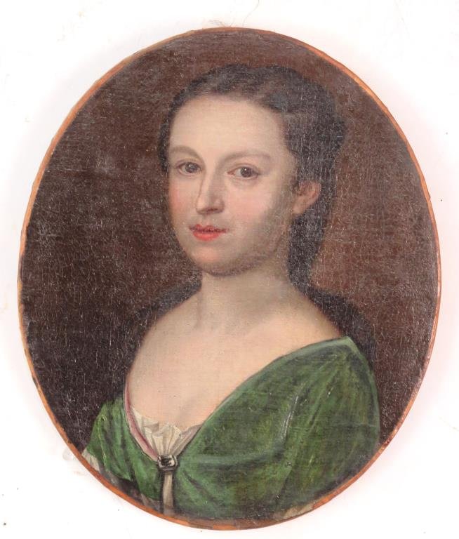 Unsigned- Antique Oval Oil on Canvas (1 of 5)