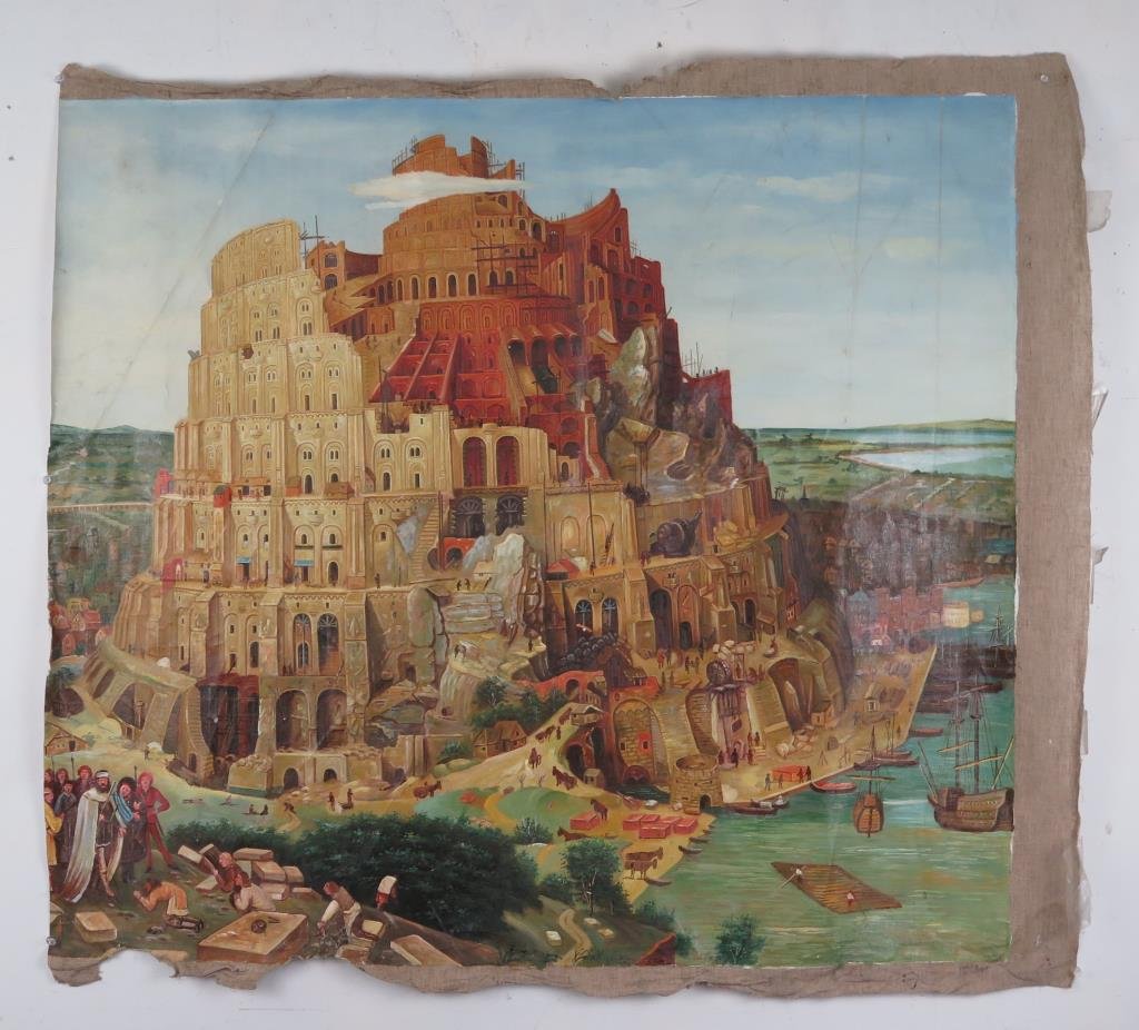 Unsigned- Unstretched Oil on Canvas (1 of 3)