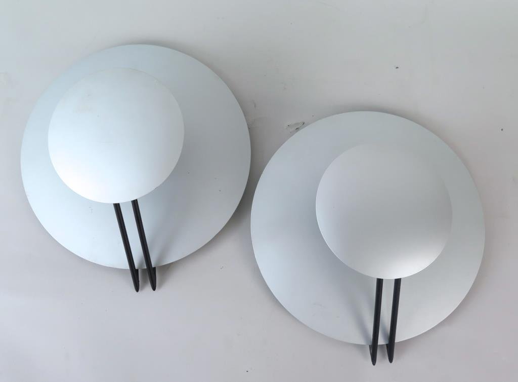 Pair Mid-Century Circular Sconces (1 of 4)