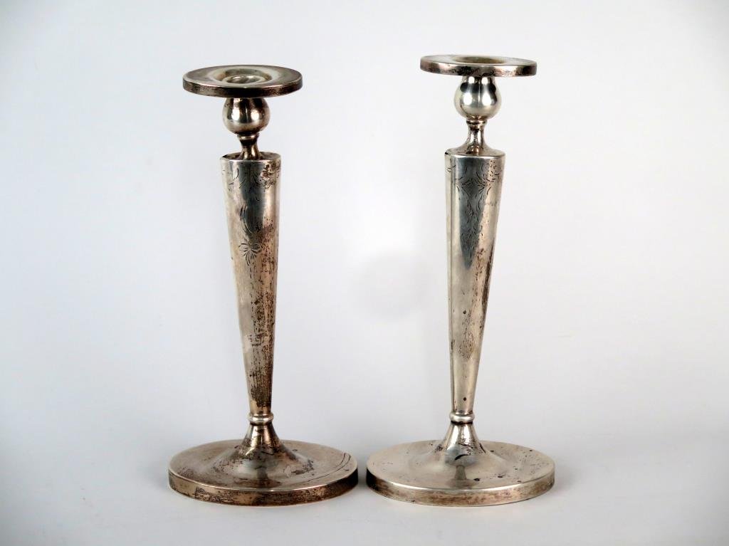 Pair Sterling Silver Candlesticks (1 of 5)