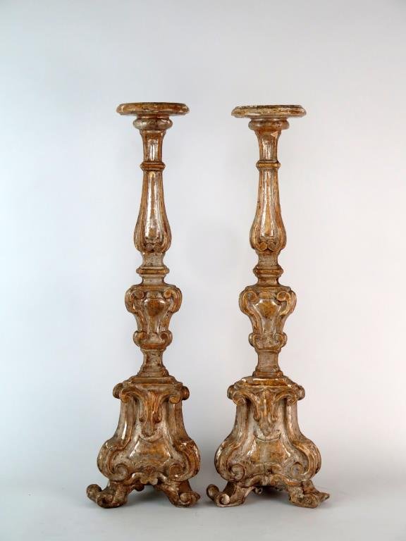 Pair Antique Italian Altar Sticks (1 of 6)