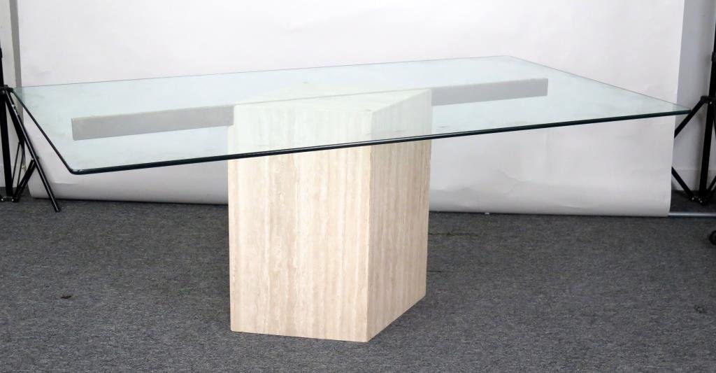 Mid-Century Travertine Dining Table (1 of 4)