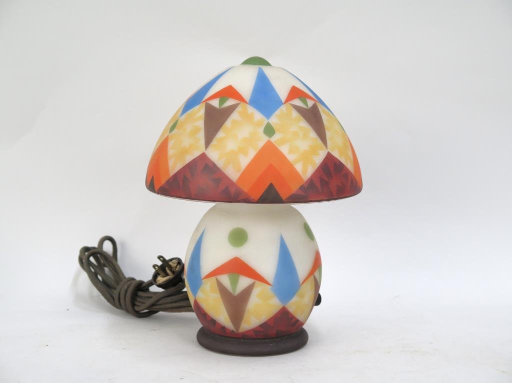 Bellova Art Deco Glass Mushroom Lamp (1 of 4)