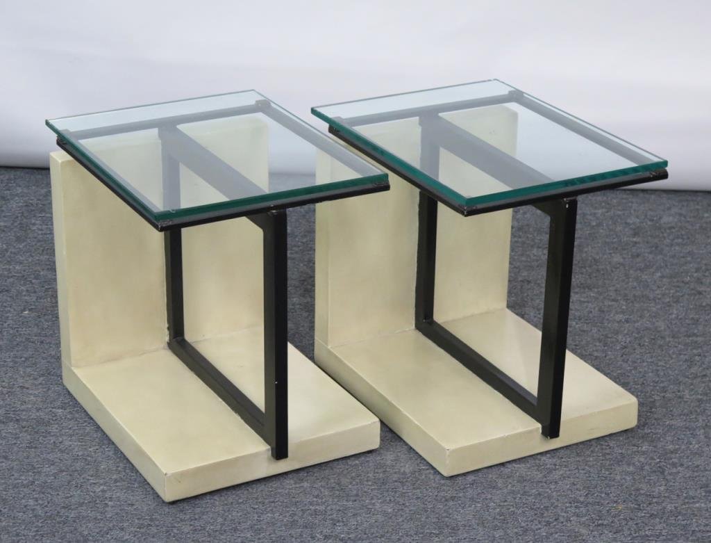 Pair Post Modern Style Side Tables (1 of 4)