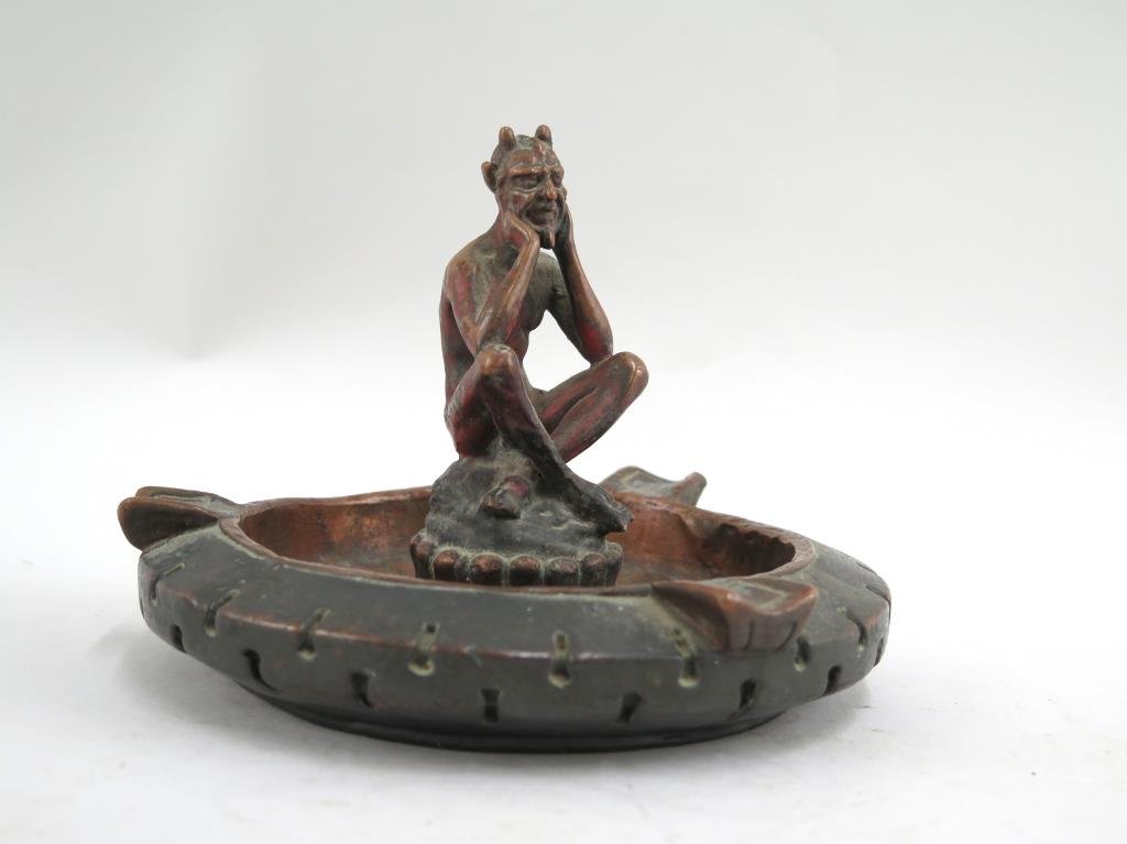 Overman Cushion Tire Co Devil Ashtray (1 of 4)