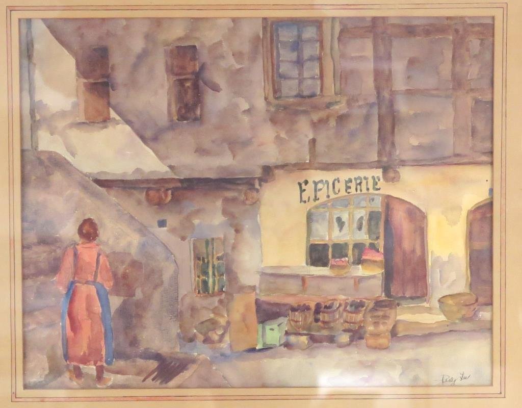 Signed Percy Lee- Watercolor on Paper (1 of 3)