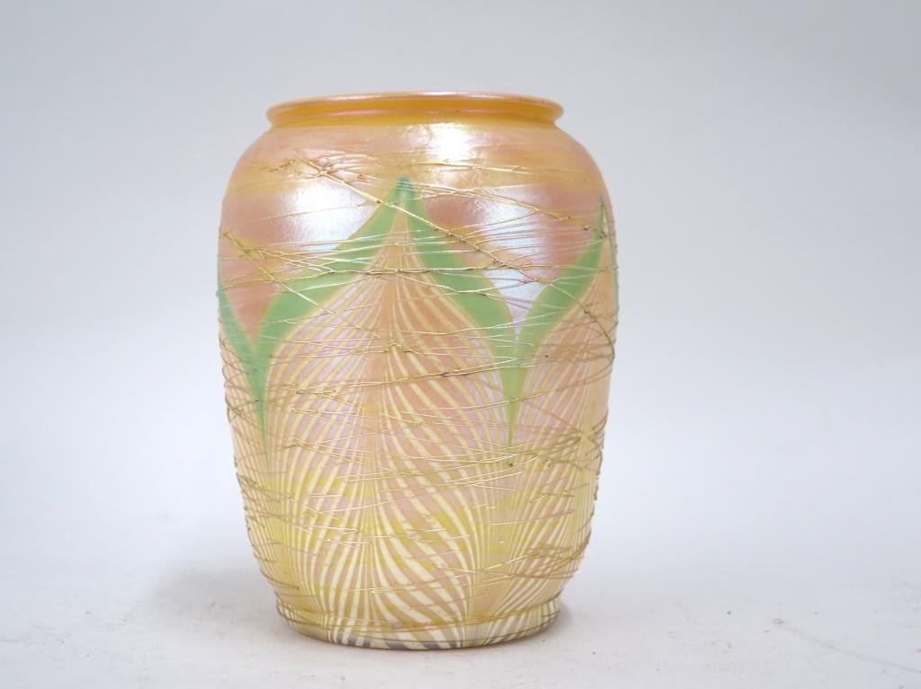 Durand Art Glass Threaded Vase (1 of 4)