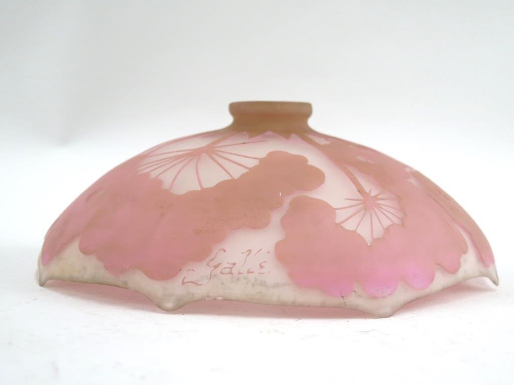 Galle Pink Cameo Glass Lamp Shade (1 of 7)