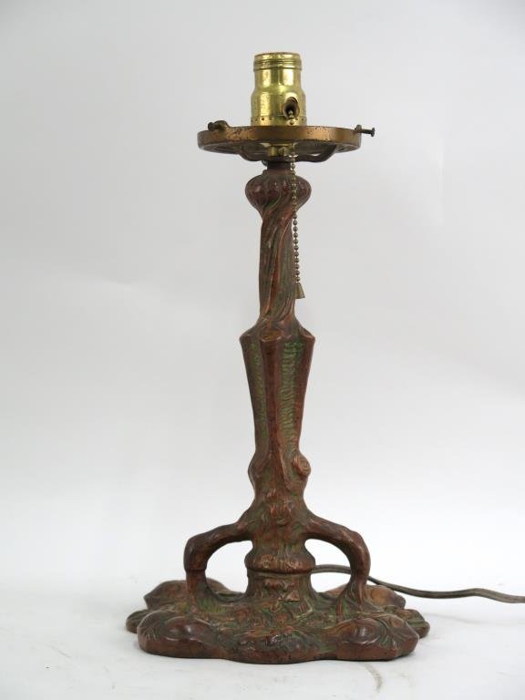 Patinated Bronze Art Nouveau Lamp Base (1 of 5)