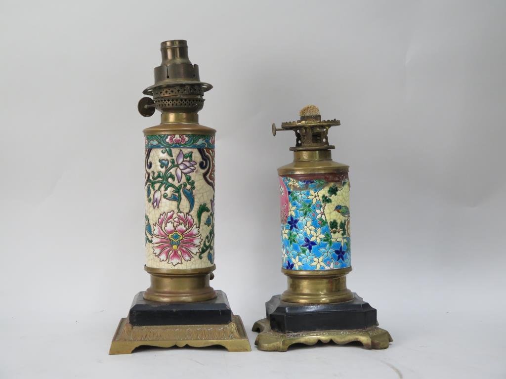 2 Longwy Faience Lamps (as is) (1 of 5)