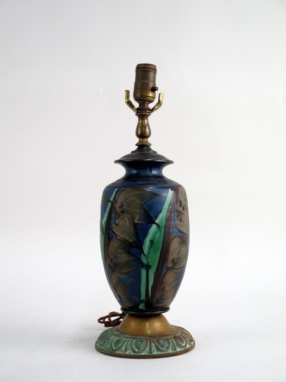Arts & Crafts Style Vase Mounted as a Lamp (1 of 5)