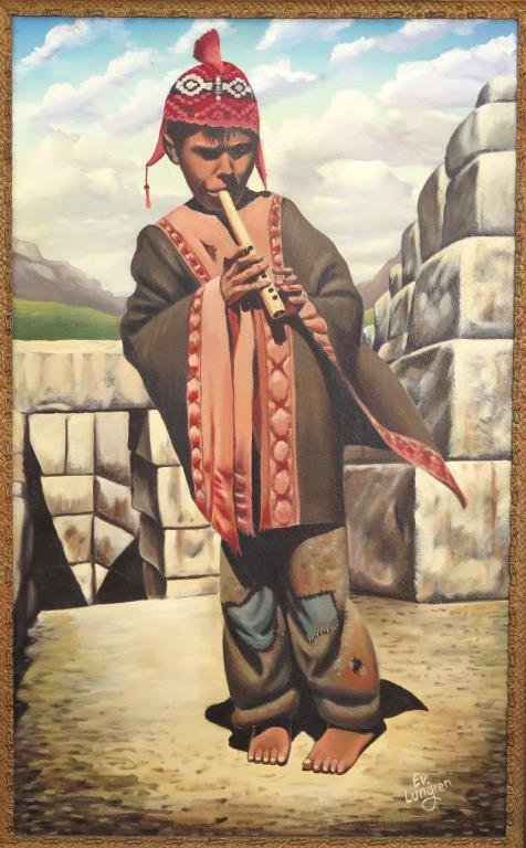 Signed Ev Lungren- Oil on Board (1 of 4)