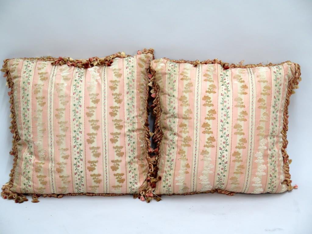 Pair French Silk Pillows (1 of 3)